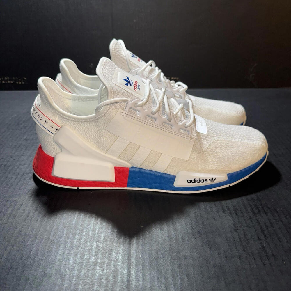 Adidas Men's NMD_R1 V2 White Lush Red Blue FX4148 Sz 11 USA